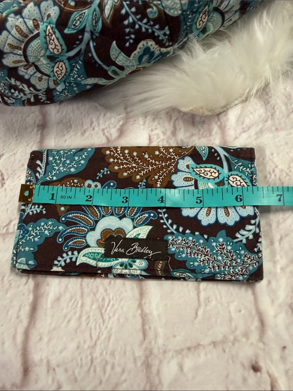 Vera Bradley Brown & Teal Quilted Paisley Crossbody with Matching Wallet - Picture 15 of 17